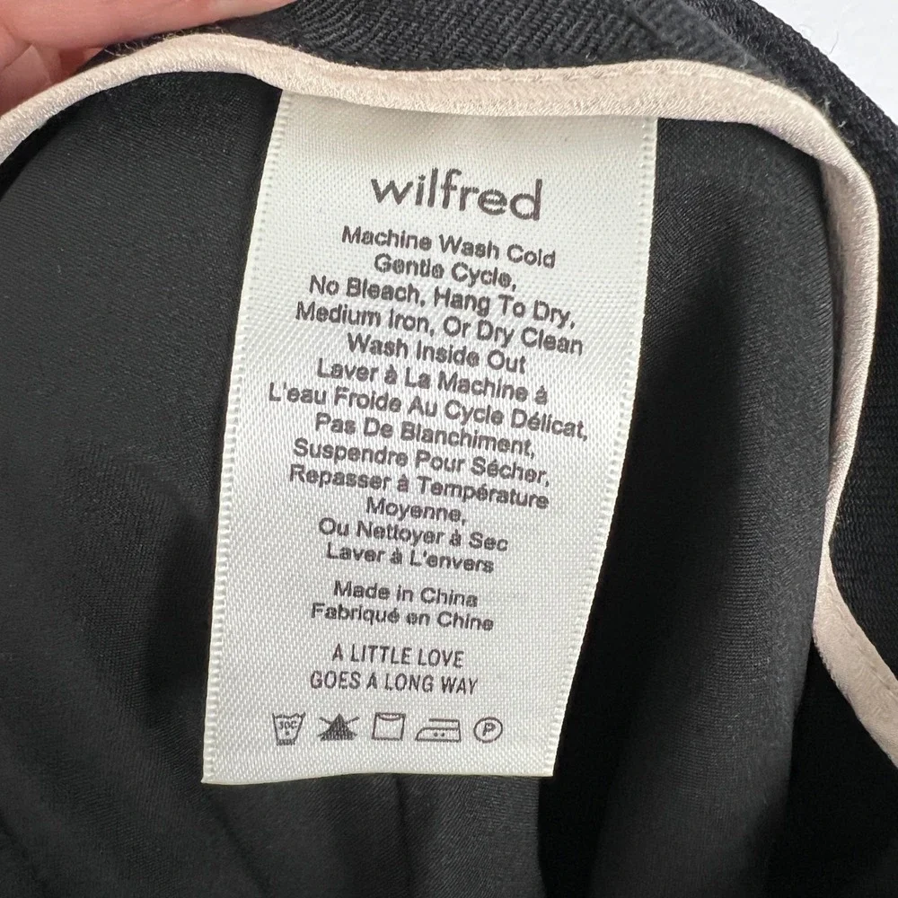 Wilfred Women's 2 Black High Waisted Straight‎ Leg Linen Viscose Work Pants